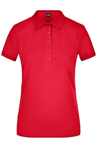 James & Nicholson Damen Elastic Piqué Polo - Tailliertes Poloshirt aus elastischem Piqué | Farbe: red | Grösse: L von James & Nicholson