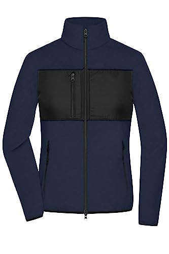 James & Nicholson Damen Fleece Jacke - Fleecejacke im Materialmix | Farbe: navy/black | Grösse: L von James & Nicholson