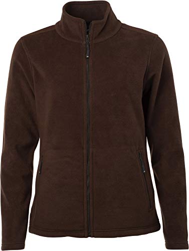 James & Nicholson - Damen Fleece Jacke mit Stehkragen im Klassischen Design (3XL, Brown) von James & Nicholson