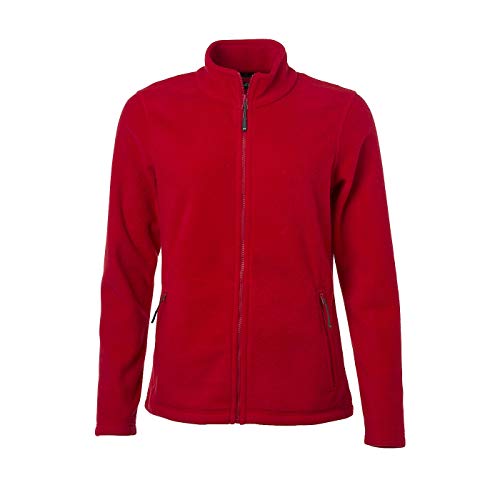 James & Nicholson - Damen Fleece Jacke mit Stehkragen im Klassischen Design (3XL, Red) von James & Nicholson