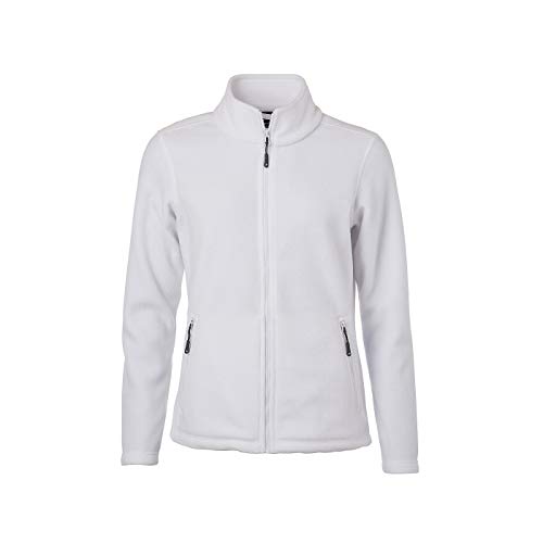 James & Nicholson - Damen Fleece Jacke mit Stehkragen im Klassischen Design (3XL, White) von James & Nicholson