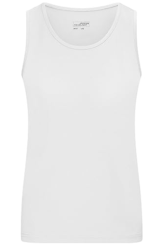 James & Nicholson Damen Funktions-Tanktop - Leicht-tailliertes und funktionelles Top für Sport und Freizeit | Farbe: white | Grösse: L von James & Nicholson