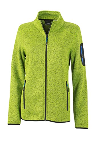 James & Nicholson Damen Jacke Jacke Knitted Fleece Jacket grün (Kiwi-Melange/Royal) Large von James & Nicholson