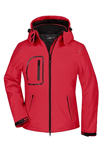 James & Nicholson Damen Winter Softshelljacke - Leicht taillierte Softshell-Funktionsjacke mit TPU Membran | Farbe: red | Grösse: L von James & Nicholson