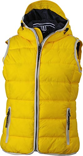 James & Nicholson Damen Jacke Weste Ladies' Maritime Vest gelb (Sun-Yellow/White) Large von James & Nicholson