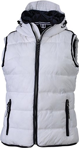 James & Nicholson Damen Jacke Weste Ladies' Maritime Vest weiß (White/Navy) Small von James & Nicholson