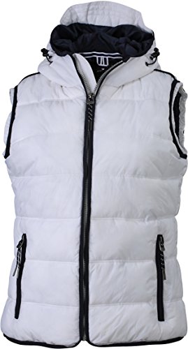 James & Nicholson Damen Jacke Weste Ladies' Maritime Vest weiß (White/Navy) X-Large von James & Nicholson