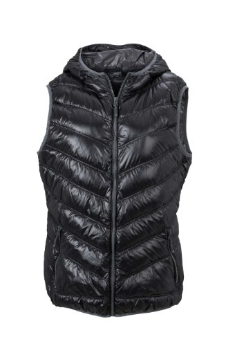 James & Nicholson Damen Jacke Weste Ladies' Vest schwarz (black/grey) Medium von James & Nicholson