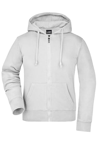 James & Nicholson Damen Kapuzen-Sweatjacke - Hochwertige Kapuzenjacke aus formbeständiger Sweatware | Farbe: white | Grösse: S von James & Nicholson