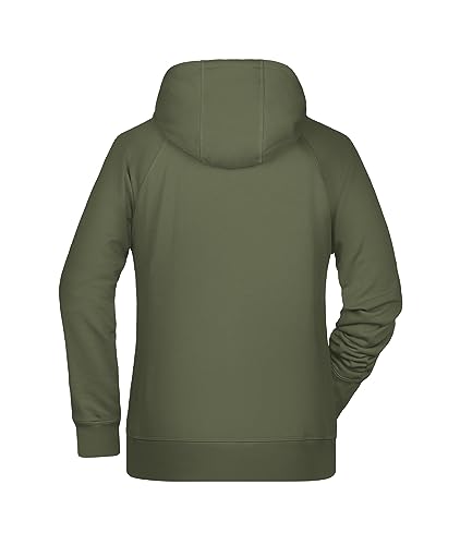 James & Nicholson Damen Kapuzensweat - Hochwertiger Hoody aus Bio-Baumwolle mit tailliertem Schnitt | Farbe: olive | Grösse: S von James & Nicholson