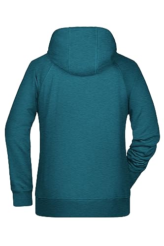 James & Nicholson Damen Kapuzensweat - Hochwertiger Hoody aus Bio-Baumwolle mit tailliertem Schnitt | Farbe: petrol-melange | Grösse: M von James & Nicholson