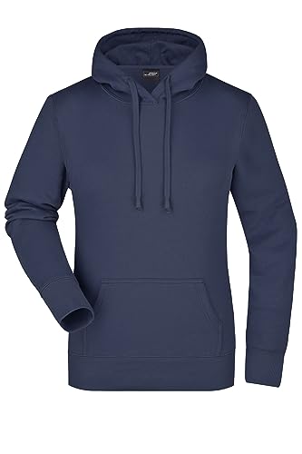 James & Nicholson Damen Kapuzensweat - Hochwertiger Sweatpullover mit doppelter Kapuze | Farbe: Navy | Grösse: M von James & Nicholson