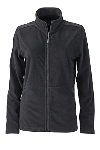 James & Nicholson Damen Klassische Fleece-Jacke mit Stehkragen (L, Black) von James & Nicholson