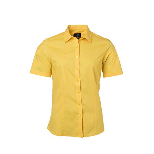 James & Nicholson - Damen Klassisches Shirt aus pflegeleichtem Mischgewebe (M, Yellow) von James & Nicholson