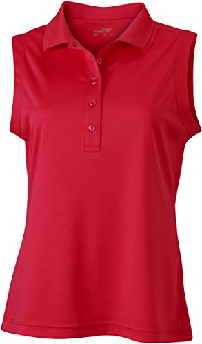 James & Nicholson Damen Ladies´Active Polo Sleeveless Poloshirt, Rosa (Pink), 34 (Herstellergröße: S) von James & Nicholson