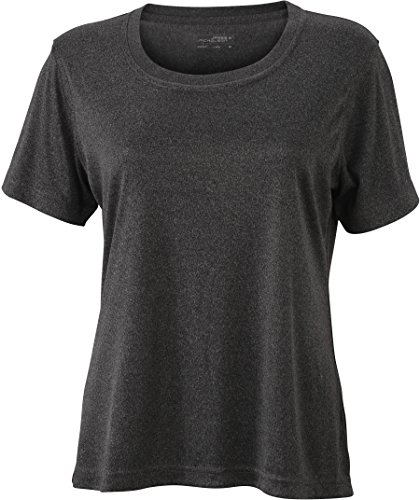 James & Nicholson Damen Ladies' Active-T T-Shirt, Grau (Dark-Melange), 42 (Herstellergröße: XXL) von James & Nicholson