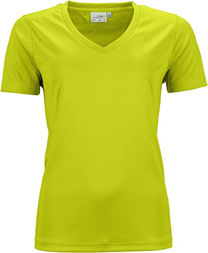 James & Nicholson Damen Ladies' Active-V T-Shirt, Gelb (Acid-Yellow), 40 (Herstellergröße: XL) von James & Nicholson