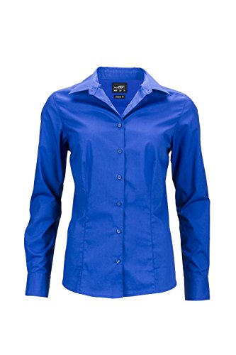 James & Nicholson Damen Ladies' Business Shirt Longsleeve Bluse, Blau (Royal), 34 (Herstellergröße: S) von James & Nicholson