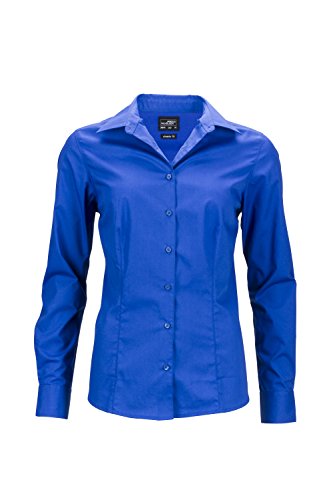 James & Nicholson Damen Ladies' Business Shirt Longsleeve Bluse, Blau (Royal), 44 (Herstellergröße: 3XL) von James & Nicholson