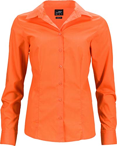 James & Nicholson Damen Ladies' Business Shirt Longsleeve Bluse, Orange (Orange), 44 (Herstellergröße: 3XL) von James & Nicholson