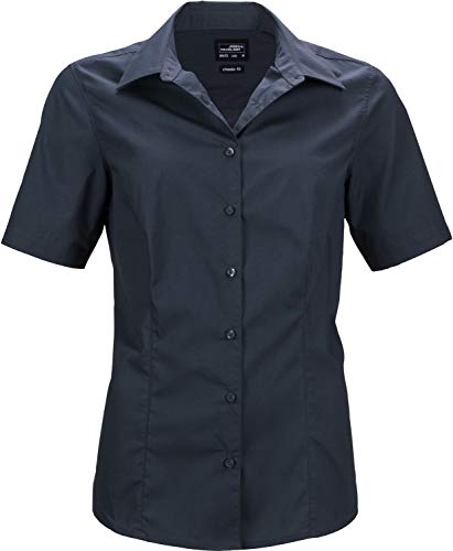 James & Nicholson Damen Ladies' Business Shirt Shortsleeve Bluse, Grau (Carbon), 36 (Herstellergröße: M) von James & Nicholson