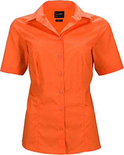 James & Nicholson Damen Ladies' Business Shirt Shortsleeve Bluse, Orange (Orange), 42 (Herstellergröße: XXL) von James & Nicholson