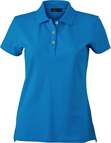 James & Nicholson Damen Ladies´ Elastic Piqué Polo Poloshirt, Blau (Turquoise), 40 (Herstellergröße: XL) von James & Nicholson