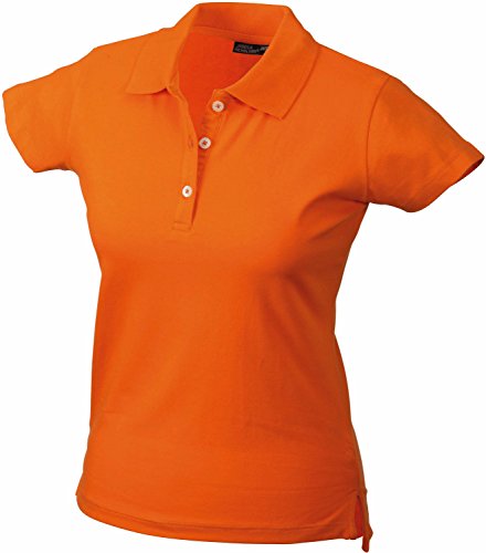 James & Nicholson Damen Ladies´ Elastic Piqué Polo Poloshirt, Orange (Orange), 36 (Herstellergröße: M) von James & Nicholson