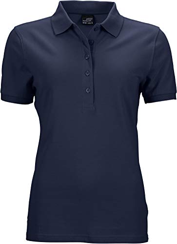 James & Nicholson Damen Ladies' Elastic Polo Piqué Poloshirt, Blau (Navy), 36 (Herstellergröße: M) von James & Nicholson