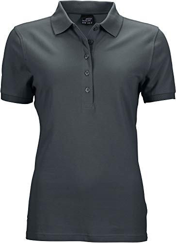 James & Nicholson Damen Ladies' Elastic Polo Piqué Poloshirt, Grau (Graphite), 38 (Herstellergröße: L) von James & Nicholson