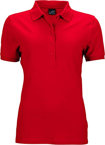 James & Nicholson Damen Ladies' Elastic Polo Piqué Poloshirt, Rot (Red), 38 (Herstellergröße: L) von James & Nicholson