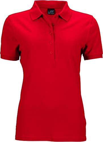 James & Nicholson Damen Ladies' Elastic Polo Piqué Poloshirt, Rot (Red), 40 (Herstellergröße: XL) von James & Nicholson