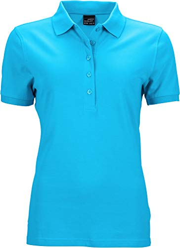 James & Nicholson Damen Ladies' Elastic Polo Piqué Poloshirt, Türkis (Turquoise), 34 (Herstellergröße: S) von James & Nicholson