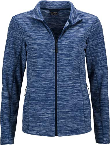 James & Nicholson Damen Ladies' Fleece Jacket Jacke, Blau (Blue-Melange/Navy), 34 (Herstellergröße: S) von James & Nicholson