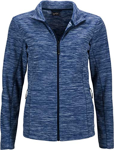 James & Nicholson Damen Ladies' Fleece Jacket Jacke, Blau (Blue-Melange/Navy), 36 (Herstellergröße: M) von James & Nicholson