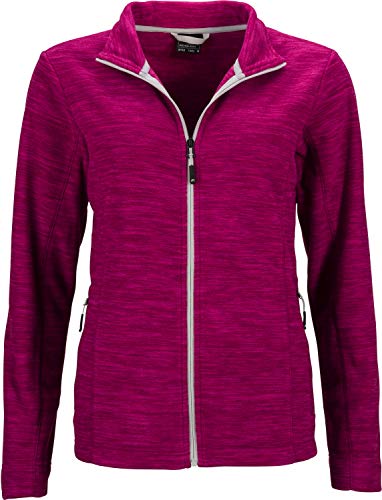 James & Nicholson Damen Ladies' Fleece Jacket Jacke, Rot (Berry-Melange/Silver), 34 (Herstellergröße: S) von James & Nicholson