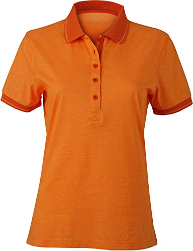 James & Nicholson Damen Ladies´ Heather Polo Poloshirt, Orange (Orange-Melange/Dark-Orange), 40 (Herstellergröße: XL) von James & Nicholson