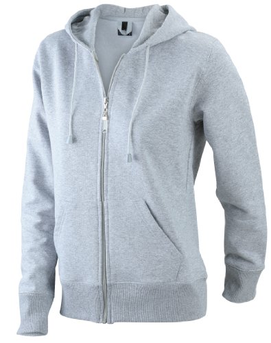 James & Nicholson Damen Kapuzen-Sweatjacke - Hochwertige Kapuzenjacke aus formbeständiger Sweatware | Farbe: grey-heather | Grösse: M von James & Nicholson