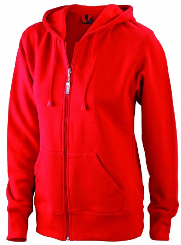 James & Nicholson Damen Ladies' Hooded Jacket Sweatshirt, Rot (red), X-Large von James & Nicholson