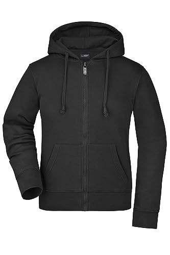 James & Nicholson Damen Kapuzen-Sweatjacke - Hochwertige Kapuzenjacke aus formbeständiger Sweatware | Farbe: black | Grösse: M von James & Nicholson