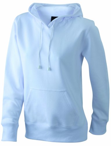 James & Nicholson Damen Ladies' Hooded Sweat Sweatshirt, Weiß (White), Medium von James & Nicholson