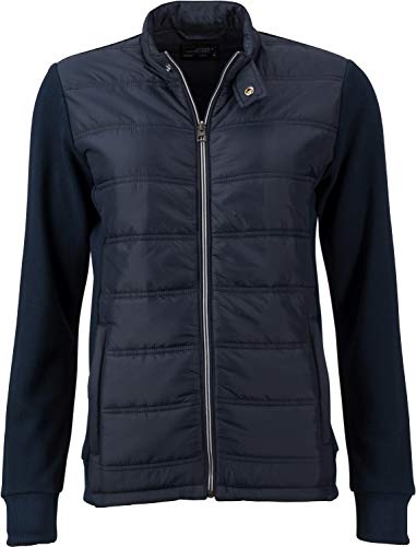 James & Nicholson Damen Ladies' Hybrid Sweat Jacket Jacke, Blau (Navy), 38 (Herstellergröße: L) von James & Nicholson