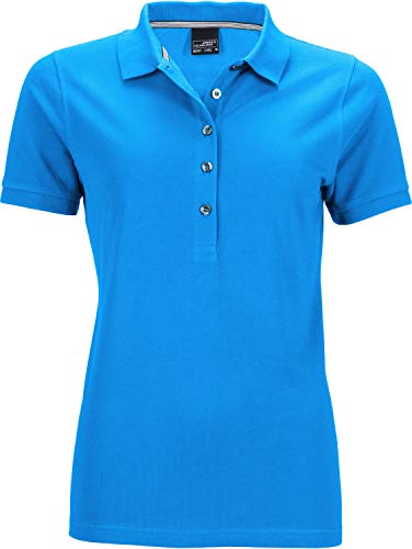 James & Nicholson Damen Ladies' Pima Polo Poloshirt, Blau (Regatta-Blue), 38 (Herstellergröße: L) von James & Nicholson