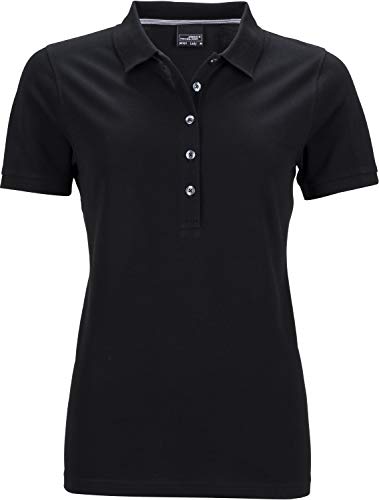 James & Nicholson Damen Ladies' Pima Polo Poloshirt, Schwarz (Black), 34 (Herstellergröße: S) von James & Nicholson