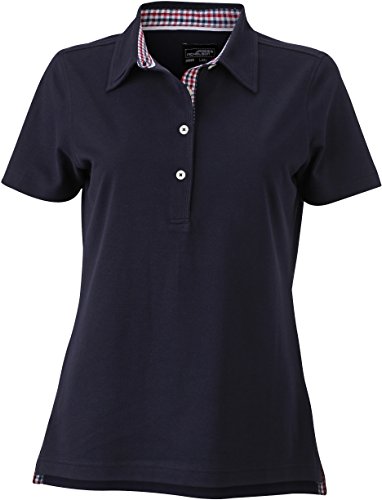 James & Nicholson Damen Ladies´ Plain Polo Poloshirt, Blau (Navy-Red/Navy-White), 42 (Herstellergröße: XXL) von James & Nicholson