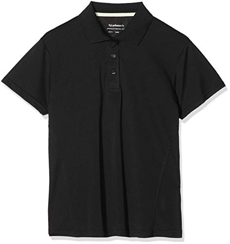 James & Nicholson Damen Ladies´ Polo Hight Performance Poloshirt, Schwarz (Black), 40 (Herstellergröße: XL) von James & Nicholson