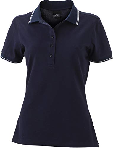 James & Nicholson Damen Ladies´Polo Poloshirt, Blau (Navy/White), 36 (Herstellergröße: M) von James & Nicholson