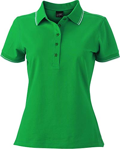 James & Nicholson Damen Ladies´Polo Poloshirt, Grün (Fern-Green/White), 36 (Herstellergröße: M) von James & Nicholson