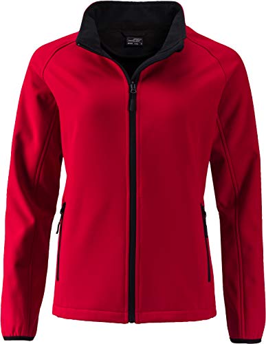 James & Nicholson Damen Ladies' Promo Softshell Jacket Jacke, Rot (Red/Black), 38 (Herstellergröße: L) von James & Nicholson