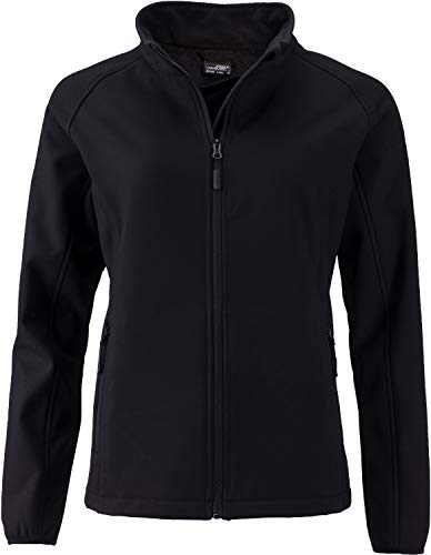 James & Nicholson Damen Ladies' Promo Softshell Jacket Jacke, Schwarz (Black/Black), 36 (Herstellergröße: M) von James & Nicholson